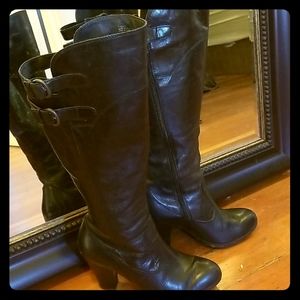 Born Black leather knee high boot